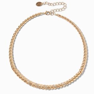 NWT Gold Molten Rope Collar Necklace